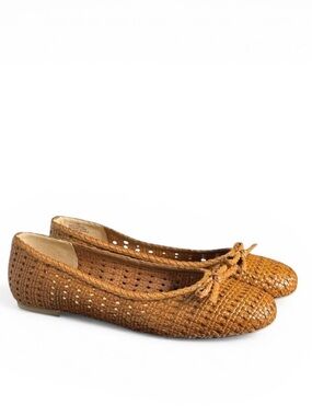 EUC Talbots Ballet Flats Woman’s 11 Blair Woven Tan